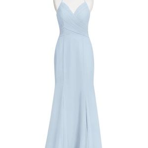 Size 4, Azazie Caroline Bridesmaid Dress in Mist